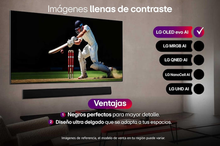 Imágenes llenas de contraste Smart TV LG OLED evo AI C5 4K.